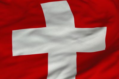 Flaga Szwajcarii to czerwony kwadrat z białym krzyżem greckim na środku